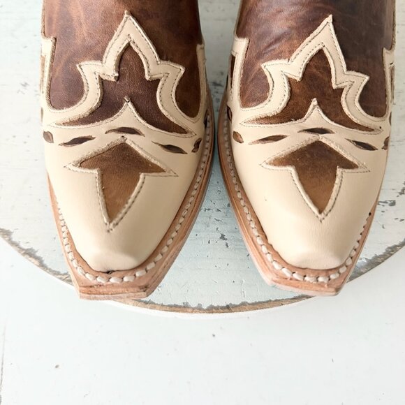 Lane CHASE THE WIND Womens Cowboy Bootie 6.5 Western Short Brown Cowgirl Boots - Picture 6 of 11